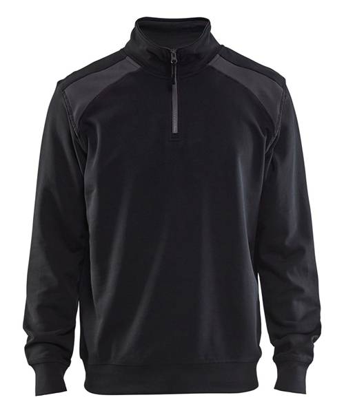 Blakläder Sweater Halve Rits 3353-1158-9998 Zwart / D.Grs M-0