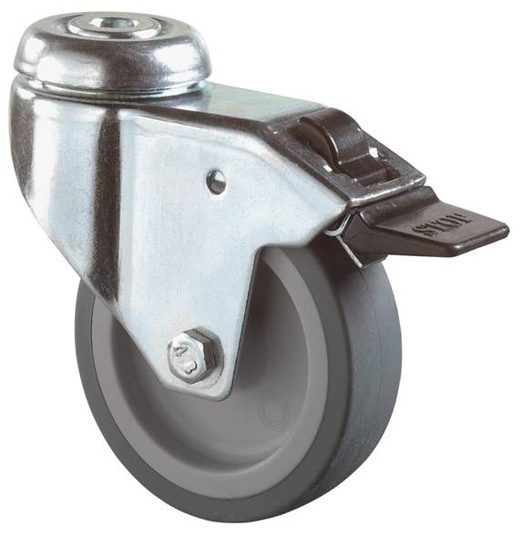 BS Rollen Zwenkwiel 50Mm Rubber Grijs M/Rem-0