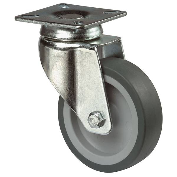 BS Rollen Zwenkwiel 100Mm Rubber Grijs-0