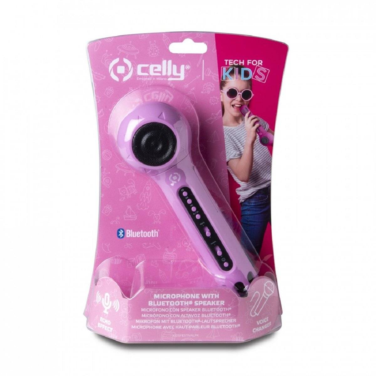 Celly Kids Karaokemicrofoon met Bluetooth-luidspreker en stemeffecten-2