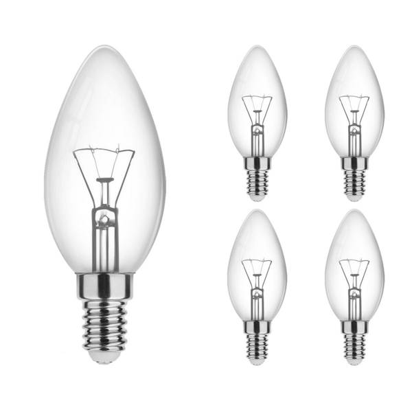 Technik Gloeilamp C35 E14 Helder - 60W 570lm 2700K - Warmwit Dimbaar - 5 stuks