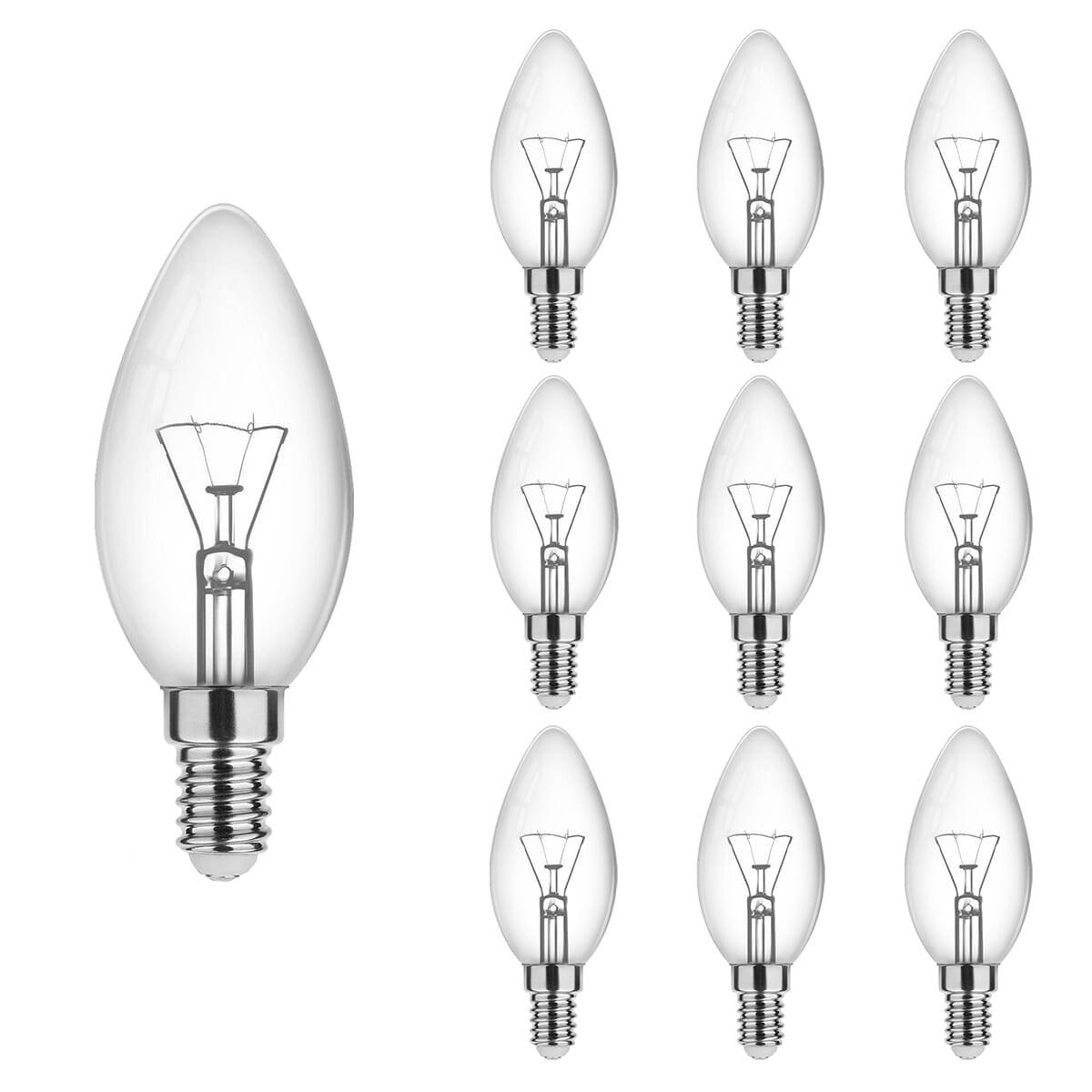 Technik Gloeilamp C35 E14 Helder - 60W 570lm 2700K - Warmwit Dimbaar - 10 stuks-0