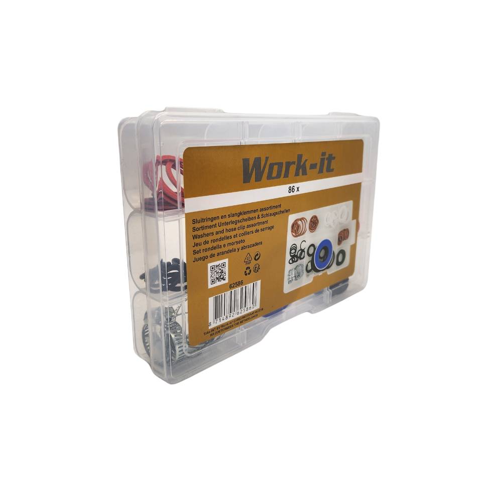 WORK-IT Assortiment sanitaire sluitringen en slangklemmen 86-delig-2