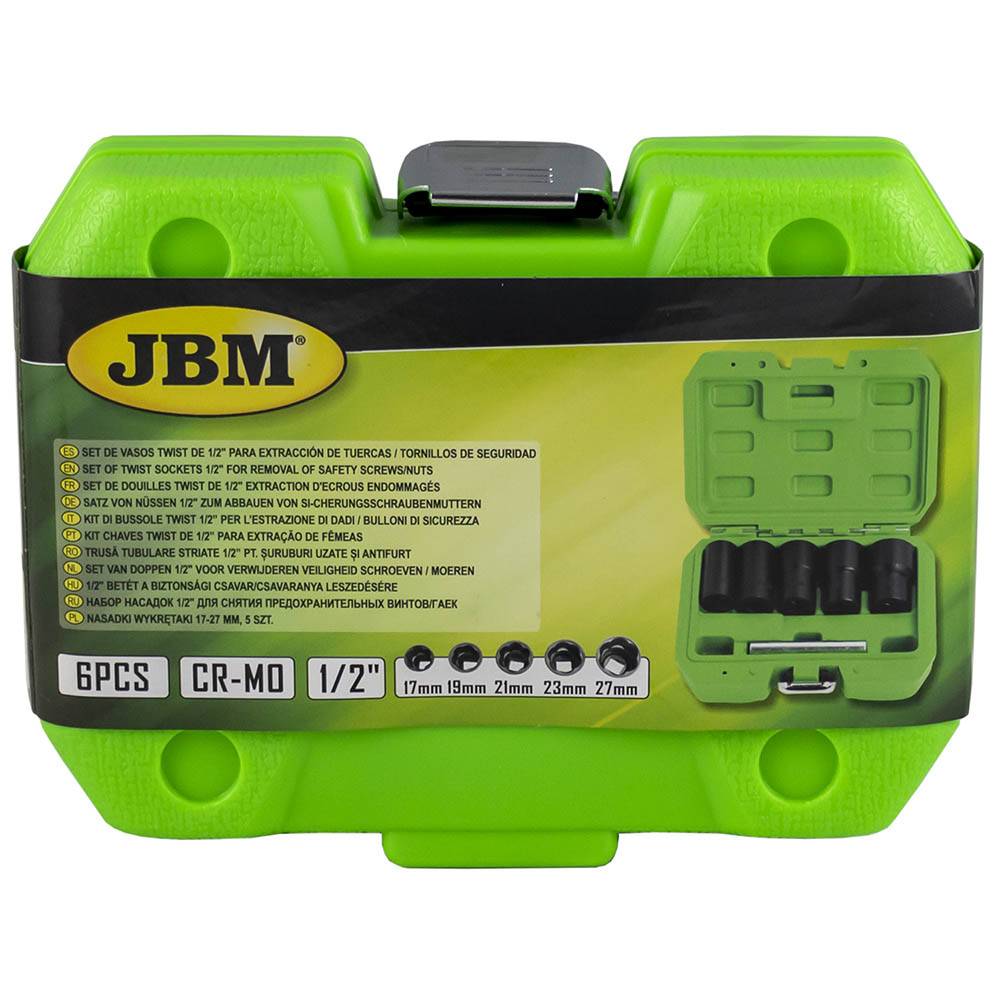 JBM 1/2" Twist doppen voor verwijderen wielmoeren en bouten 17-27 mm-3