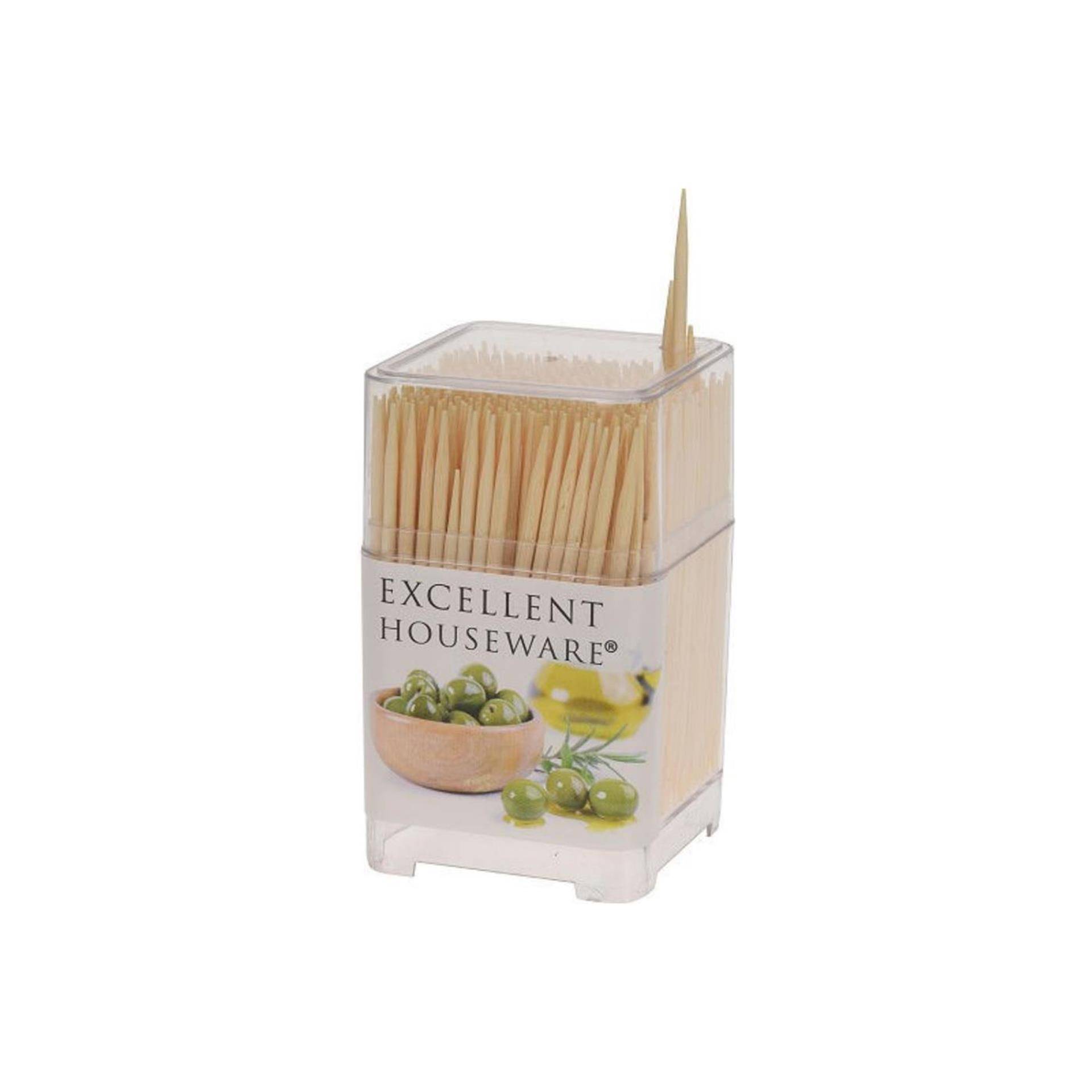 Excellent Houseware Cocktailprikkers 450 stuks in vierkante koker-0