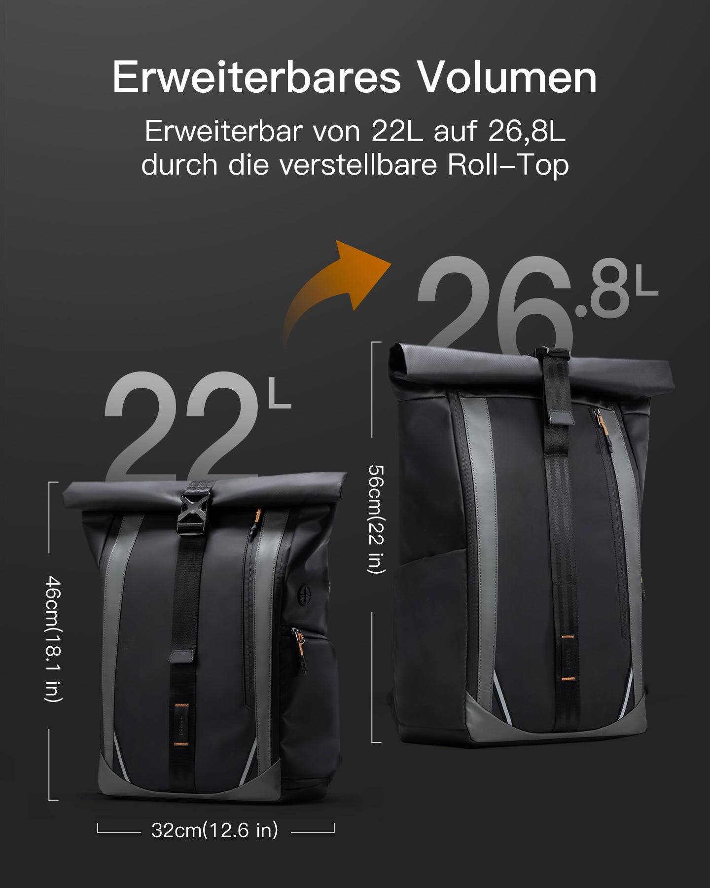 Inateck notebookrugzak 15,6" BP01009 zwart 22-26,8L-1