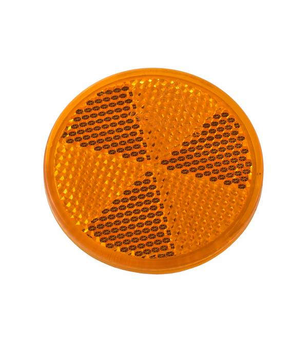 Plakreflector geel Ø 60 mm rond oranje