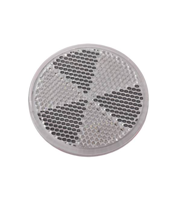 Plakreflector geel Ø 60 mm rond wit