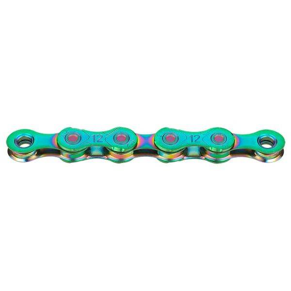 Kmc kette x12 chain x12 126 links aurora green 47155758865964715575886596-0