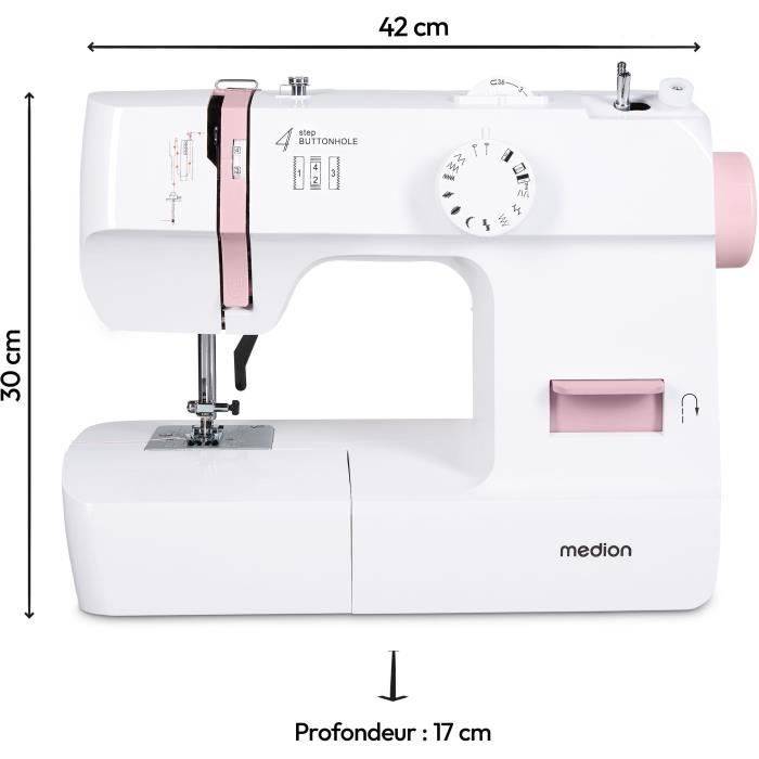 MEDION Naaimachine SM 70 - 71 W - 12 Steken - 700 tpm - LED - Roze-5