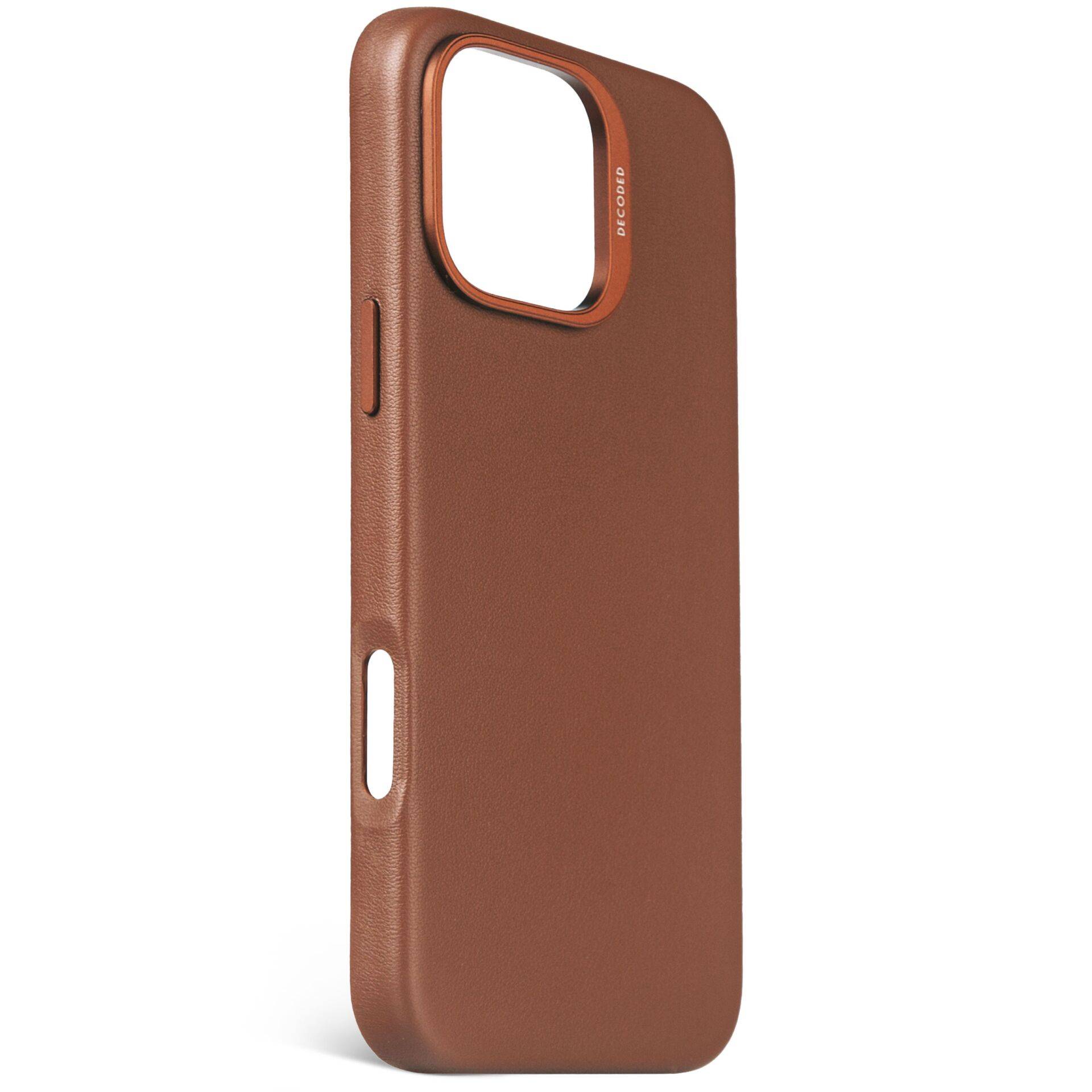 Decoded leren achterkant voor iPhone 16 Pro Max, zwart-1