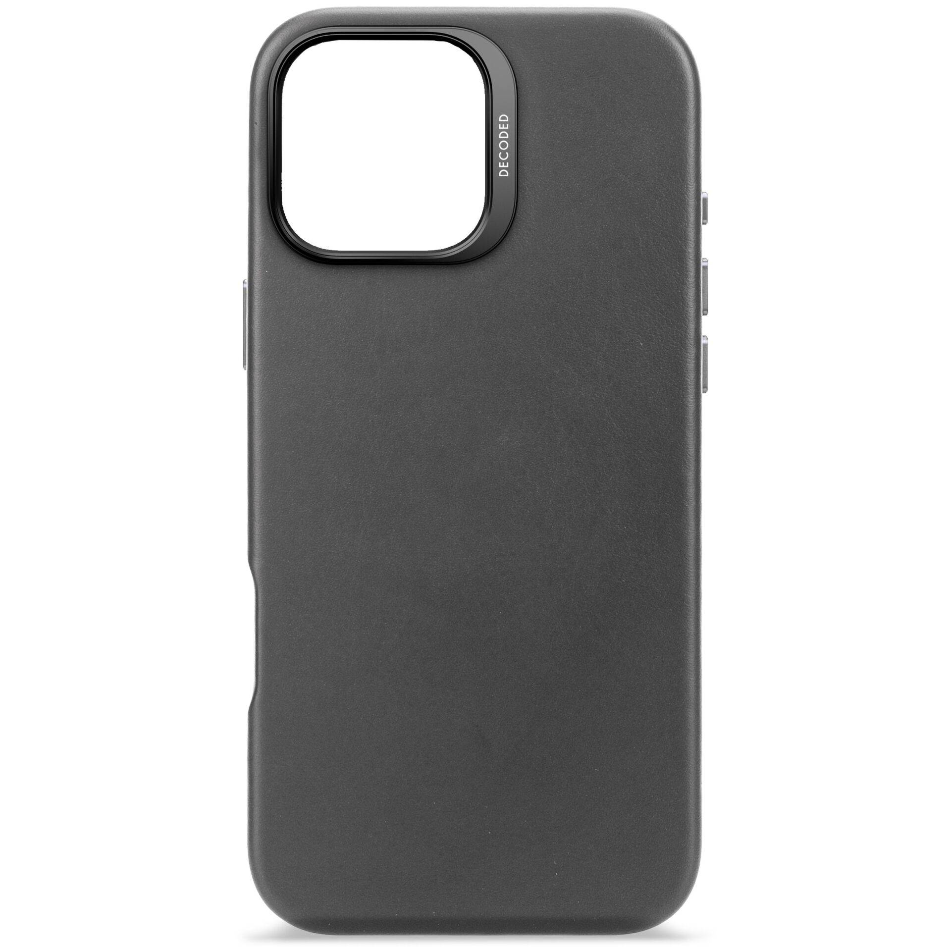Decoded leren achterkant voor iPhone 16 Pro Max, zwart-1