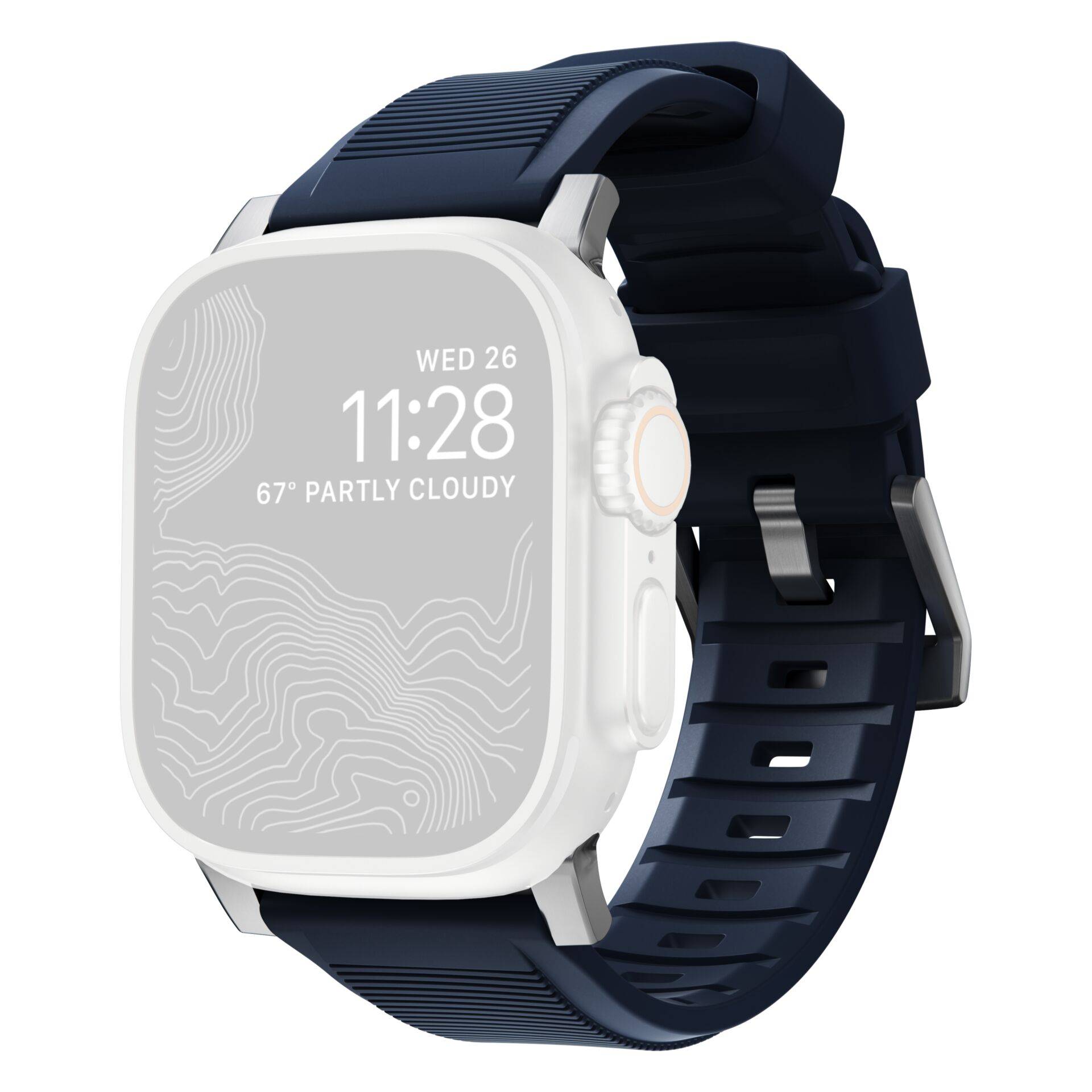 Nomad Rugged Strap Atlantic Blue Connector Silver 42/44/45/49mm-0