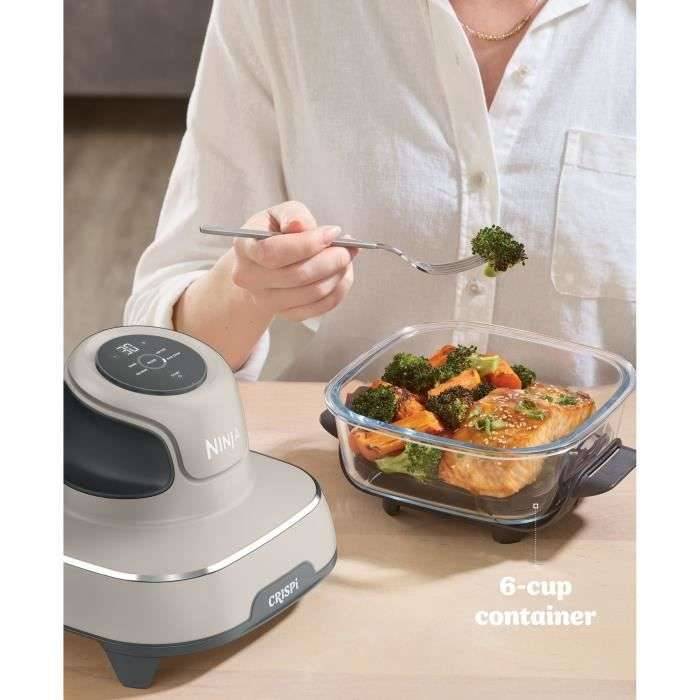 NINJA Draagbare olievrije frituurpan - CRISPI - 1,4L en 3,8L bakjes - 4 voorgeprogrammeerde programma's - 1400W - Beige-1