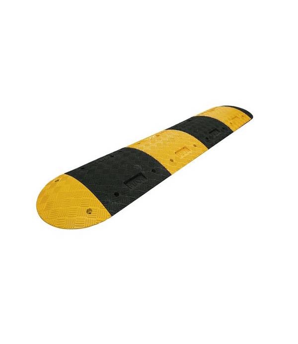 Verkeersdrempel, 7 cm hoog, geel-zwart, complete set, 200 cm