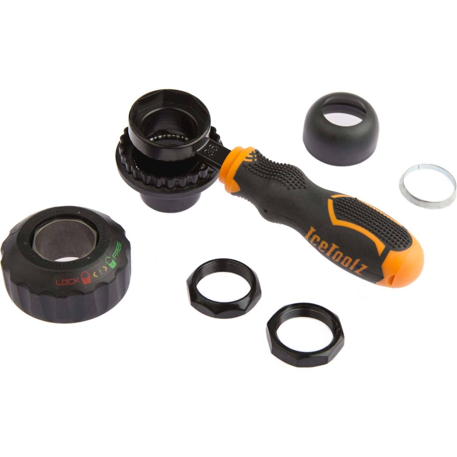 Balhoofdmoersleutel 32/36mm IceToolz 240NX10 voor Post-Modern of Shimano balhoofd lock systemen-0