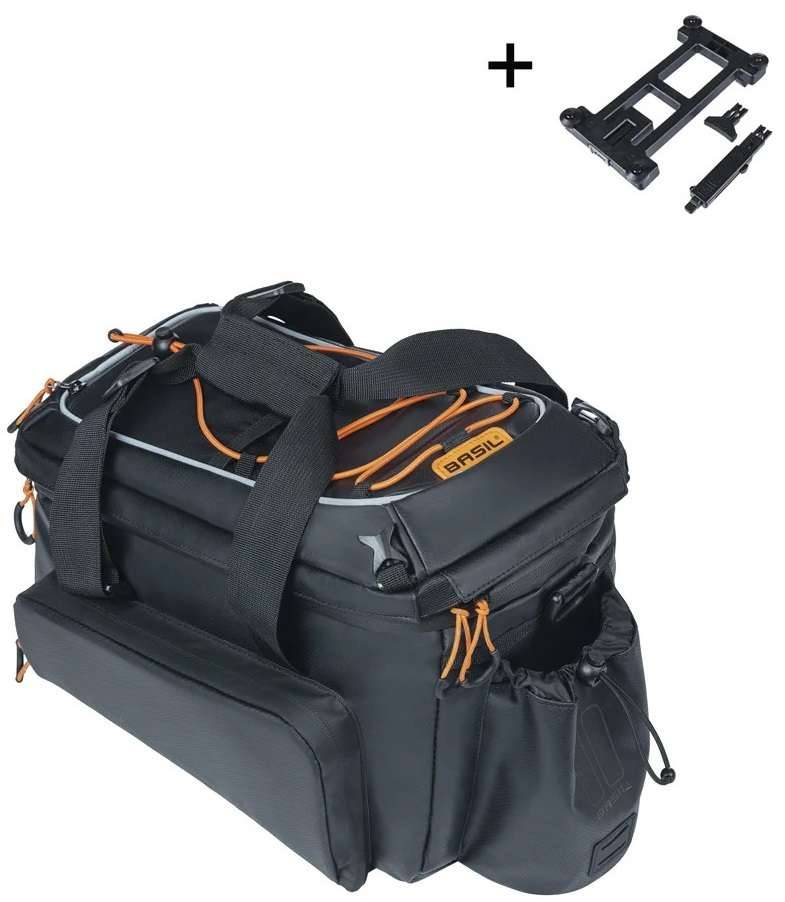 Bagagedragertas Basil Miles Tarpaulin XL Pro MIK 9-36 liter 33 x 19 x 18 cm - zwart/oranje-0