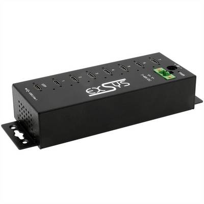 Exsys EXSYS - USB 3.2 Gen1 Hub 7-Port 7xC Anschluss ink.USB-Kabel Din-Rail - Kabel USB-hub Zwart-0