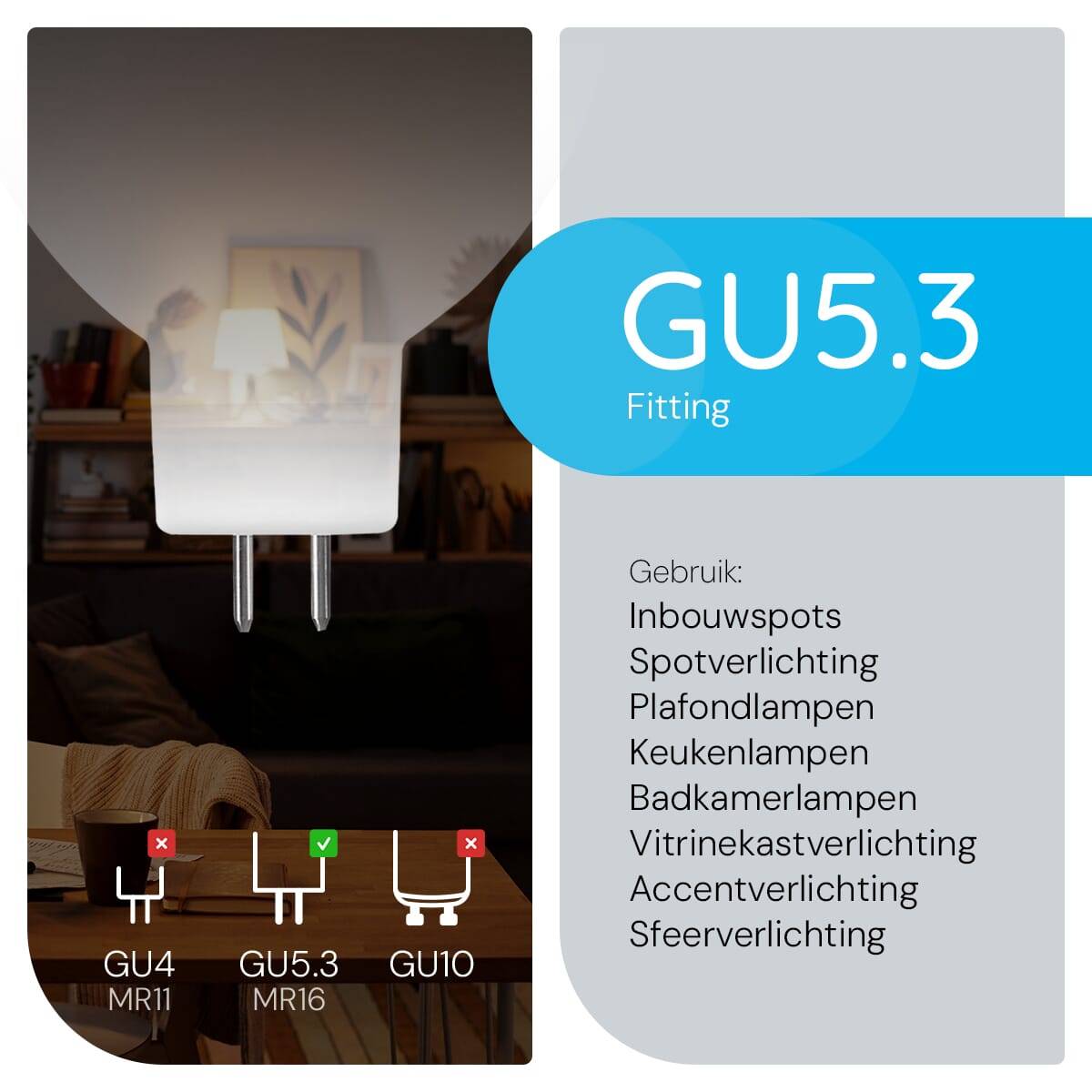 Modee GU5.3 LED Lamp 5W - 450lm - 6000K - Daglicht Wit - LED Spot MR16 - Vervangt 35W Halogeen Gloeilamp - 5 stuk-4
