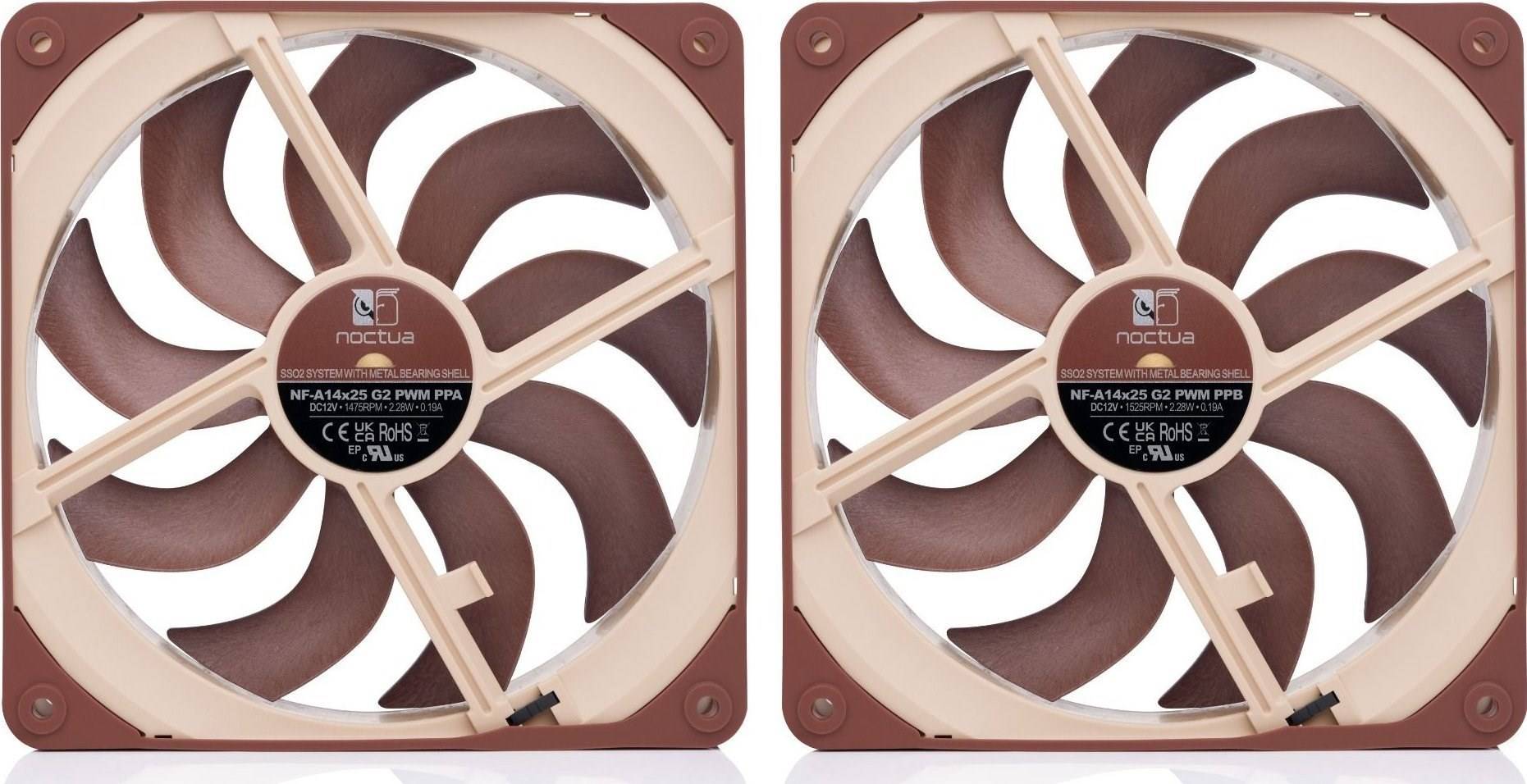 Noctua 140mm NF-A14x25 G2 PWM Sx2 PP - set met twee ventilatoren-1