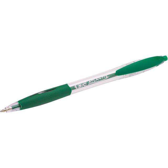 Balpen Bic Atlantis classic grip clic medium groen-0