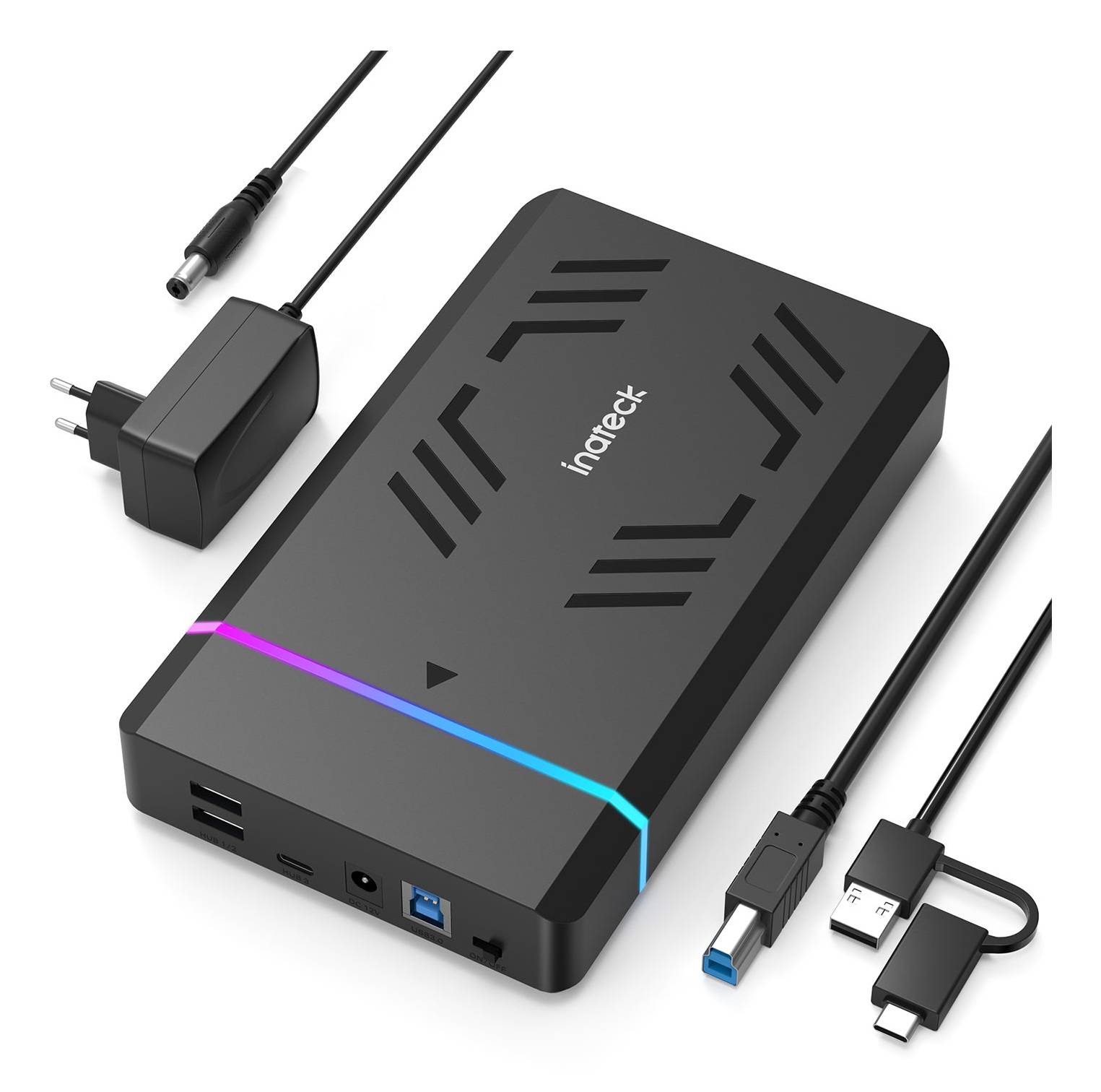 Inateck harde schijfbehuizing RGB 3,5" USB 3.0 2,5/3,5" SATA H/SSD-1