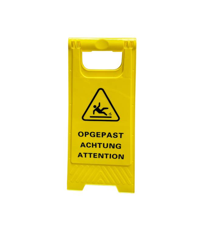 Klapbord waarschuwingsbord – Pas op glad (4-talig)-1