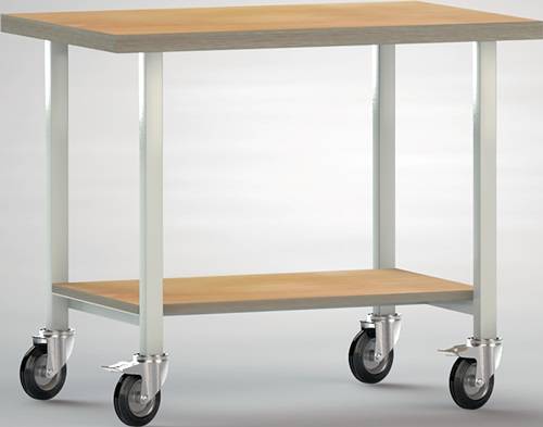 Werkbank B1000xD700xH840 mm beuken multiplex lichtgrijs, RAL 7035 aantal legplan