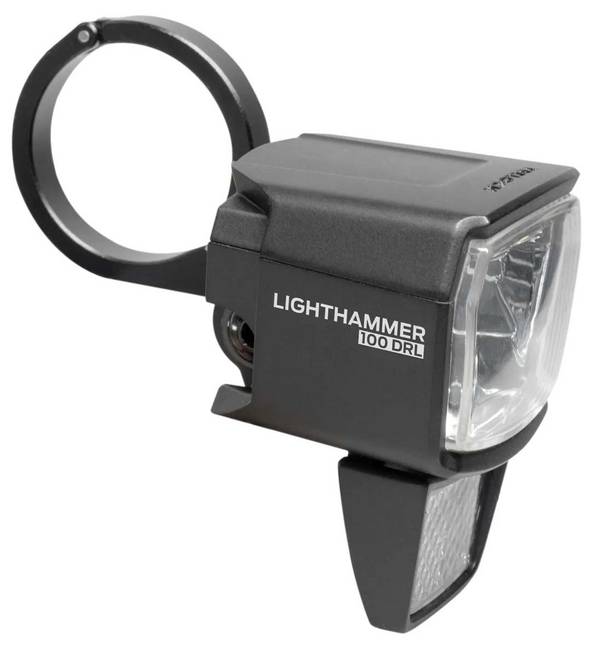 Koplamp Trelock LS 890-T Lighthammer voor 100 lux E-bike incl. vork adapter - zwart