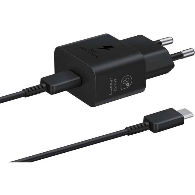 GH44-03264A Samsung USB-C PD Wall Charger 25W + GH39-02111A USB-C Cable Black Bulk-0