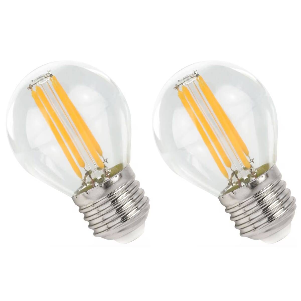 Spectrum LED Kogellamp P45 E27 Helder - 5.5W 660lm 2700K - Warmwit - Vervangt 53W - 2 stuks