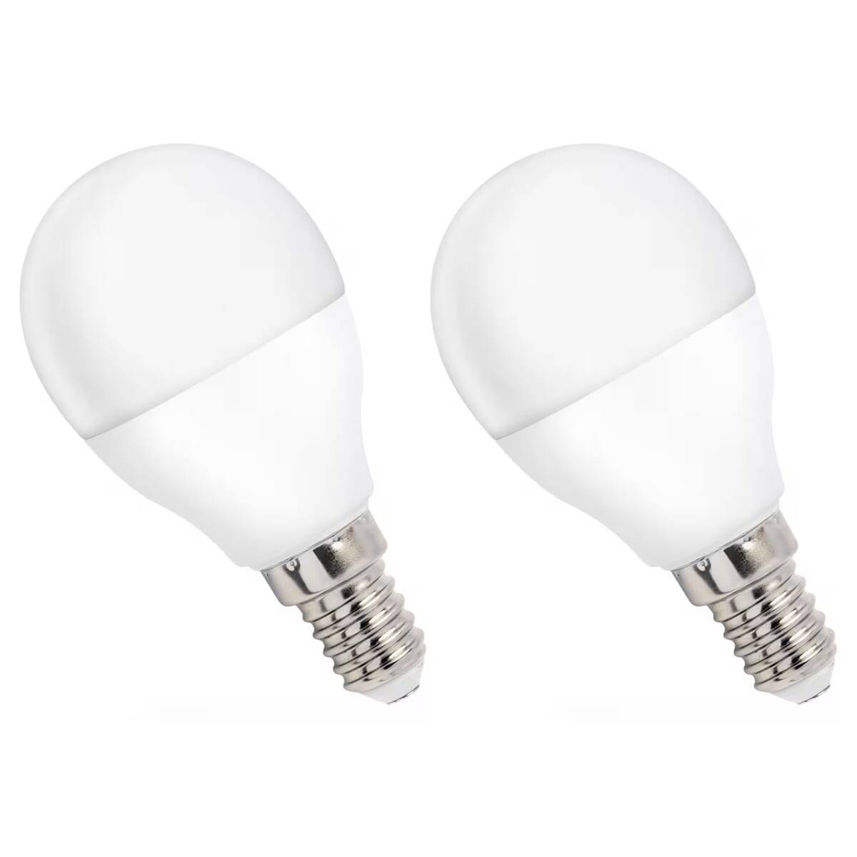 Spectrum LED Kogellamp P45 E14 Mat - 8W 710lm 3000K - Warmwit - Vervangt 48W - 2 stuks