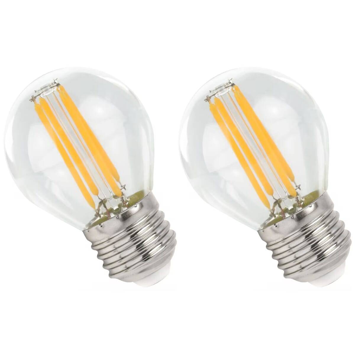 Spectrum LED Kogellamp P45 E27 Helder - 4W 500lm 2700K - Warmwit - Vervangt 41W - 2 stuks
