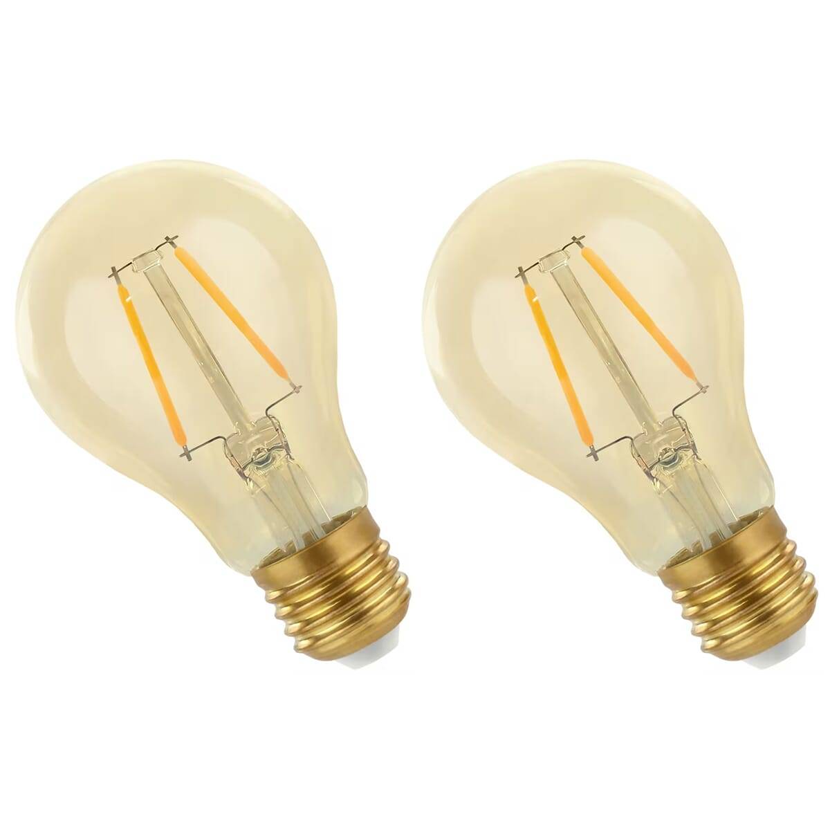 Spectrum LED Peerlamp A60 E27 Goudkleurig - 4.9W 490lm 2400K - Warmwit - Vervangt 41W - 2 stuks