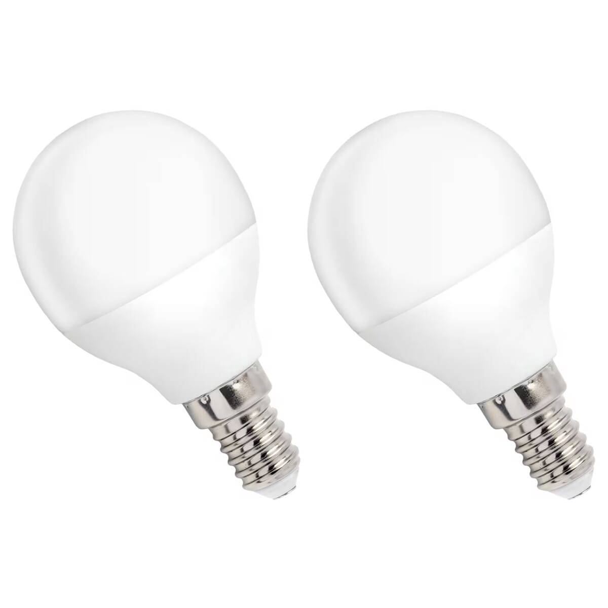 Spectrum LED Kogellamp P45 E14 Mat - 1W 90lm 6000K - Koudwit - Vervangt 10W - 2 stuks-0