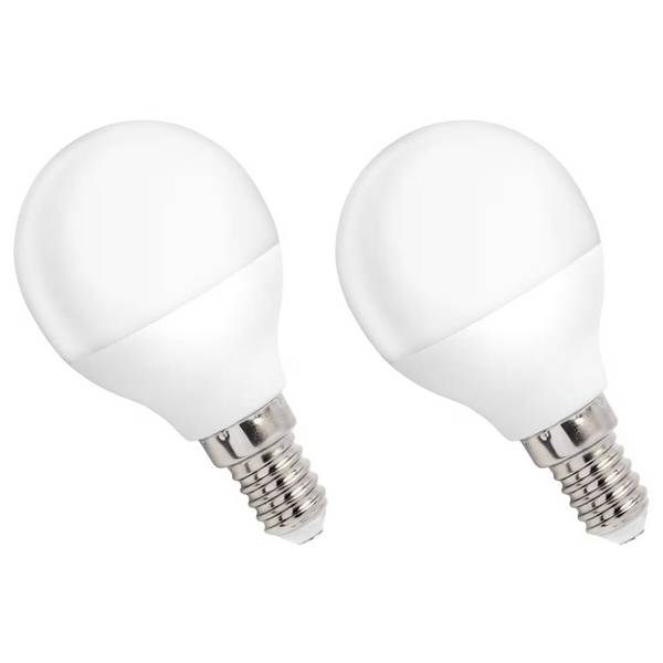 Spectrum LED Kogellamp P45 E14 Mat - 1W 90lm 6000K - Koudwit - Vervangt 10W - 2 stuks