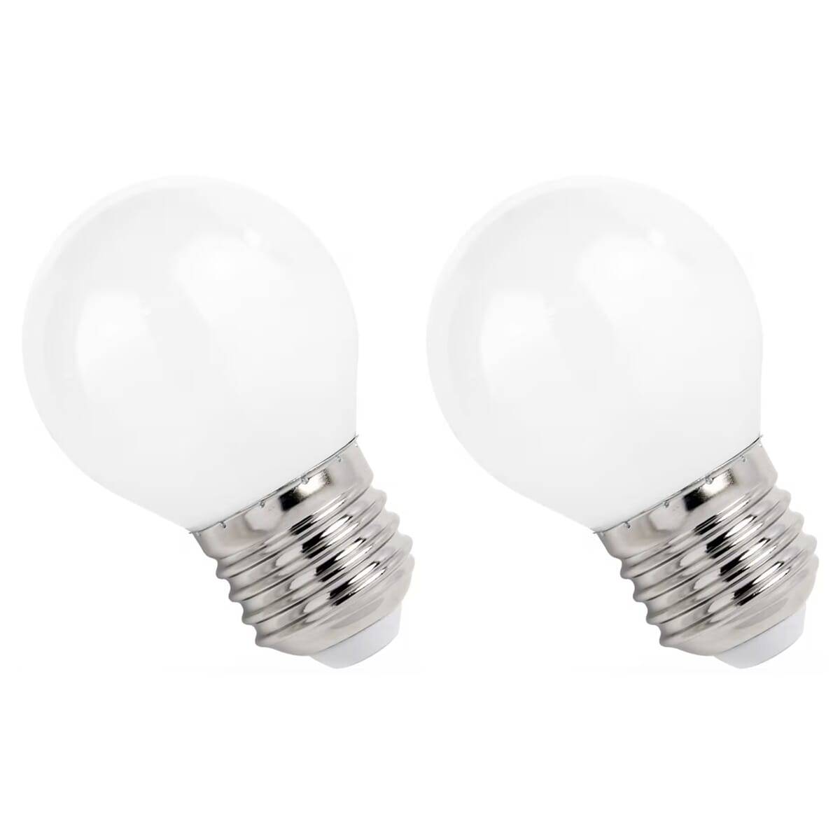 Spectrum LED Kogellamp P45 E27 Mat - 1W 100lm 4000K - Neutraalwit - Vervangt 10W - 2 stuks