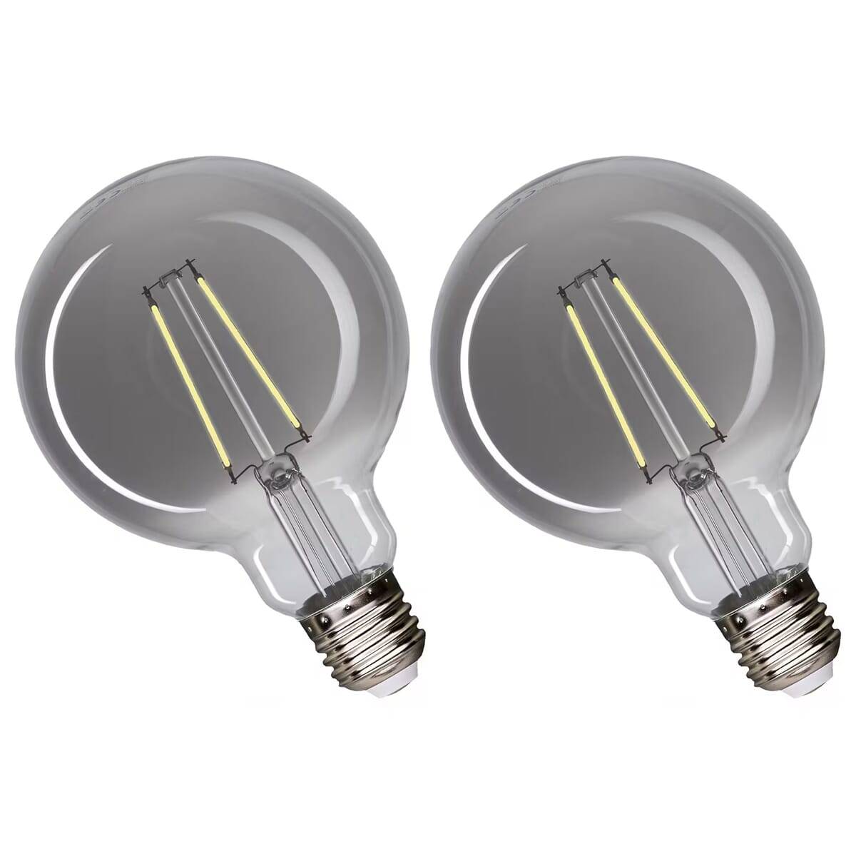 Spectrum LED Globelamp G80 E27 Rookglas - 4.5W 310lm 4000K - Neutraalwit - Vervangt 29W - 2 stuks