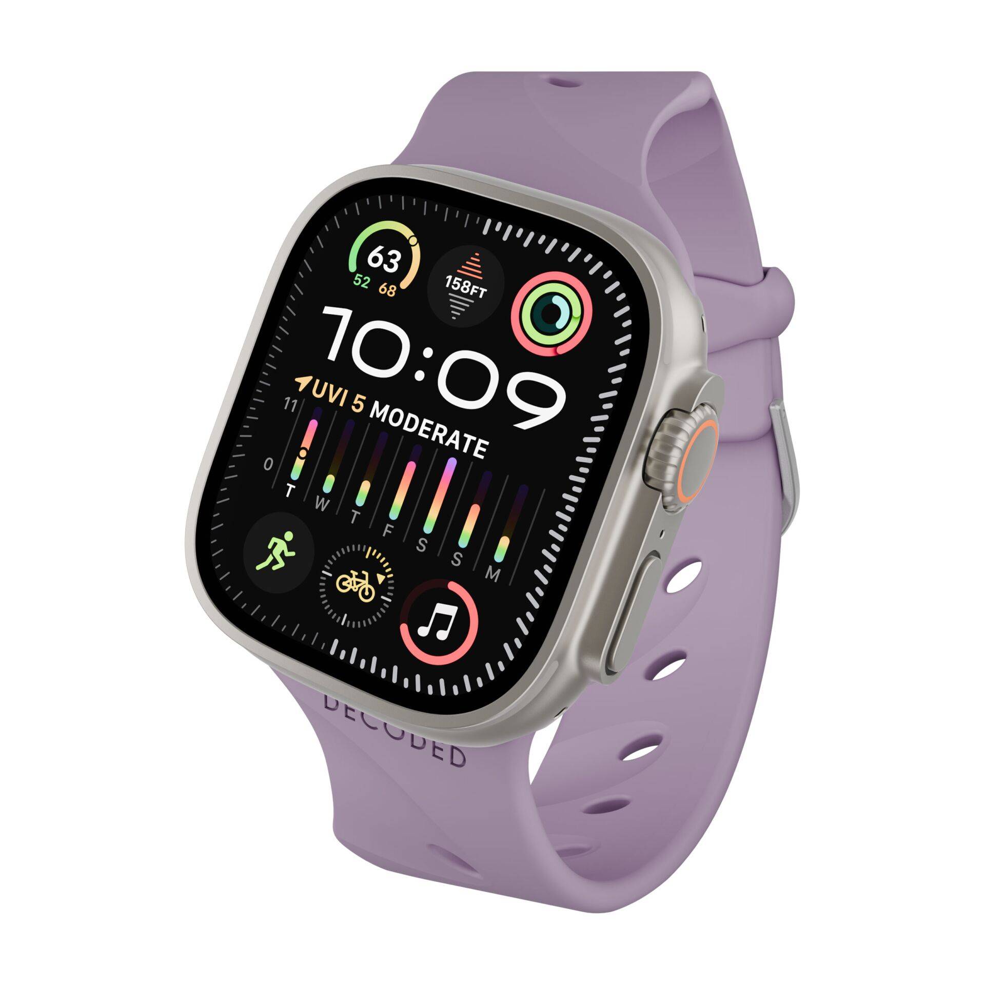 Gedecodeerde siliconen Ares Splice Strap 44/46/49mm Purple Haze-0