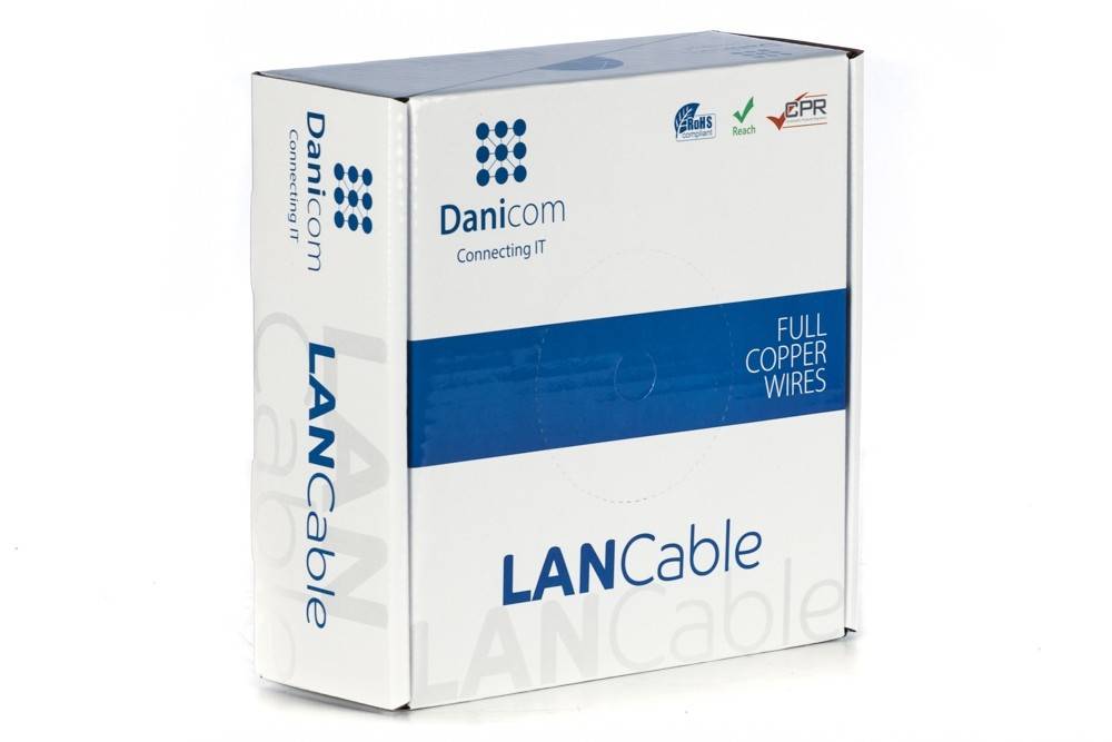 Danicom - DANICOM CAT6A U/UTP 50m kabel op rol soepel - PVC (Fca)-0
