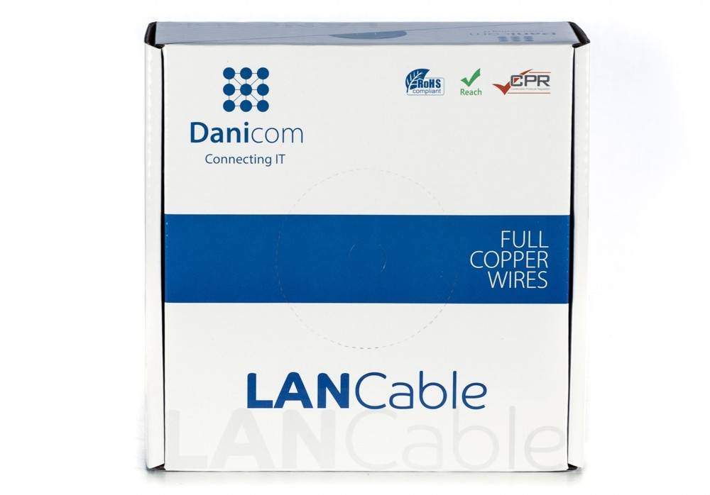 Danicom - DANICOM CAT6A U/UTP 50m kabel op rol soepel - PVC (Fca)-1
