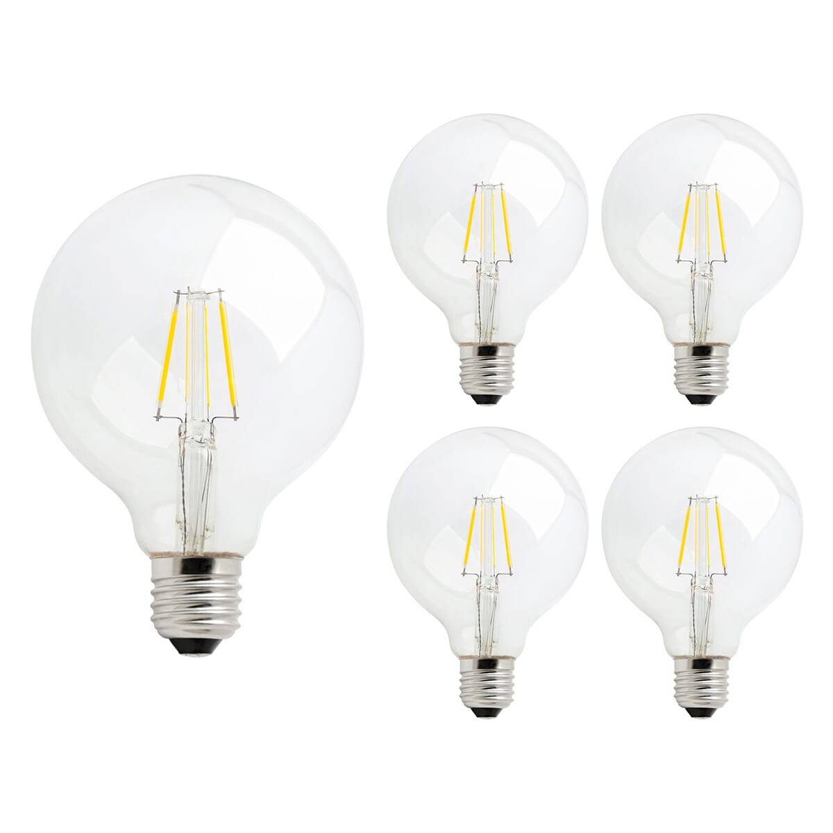 Spectrum LED Globelamp G80 E27 Helder - 4W 450lm 2700K - Warmwit - Vervangt 38W - 5 stuks