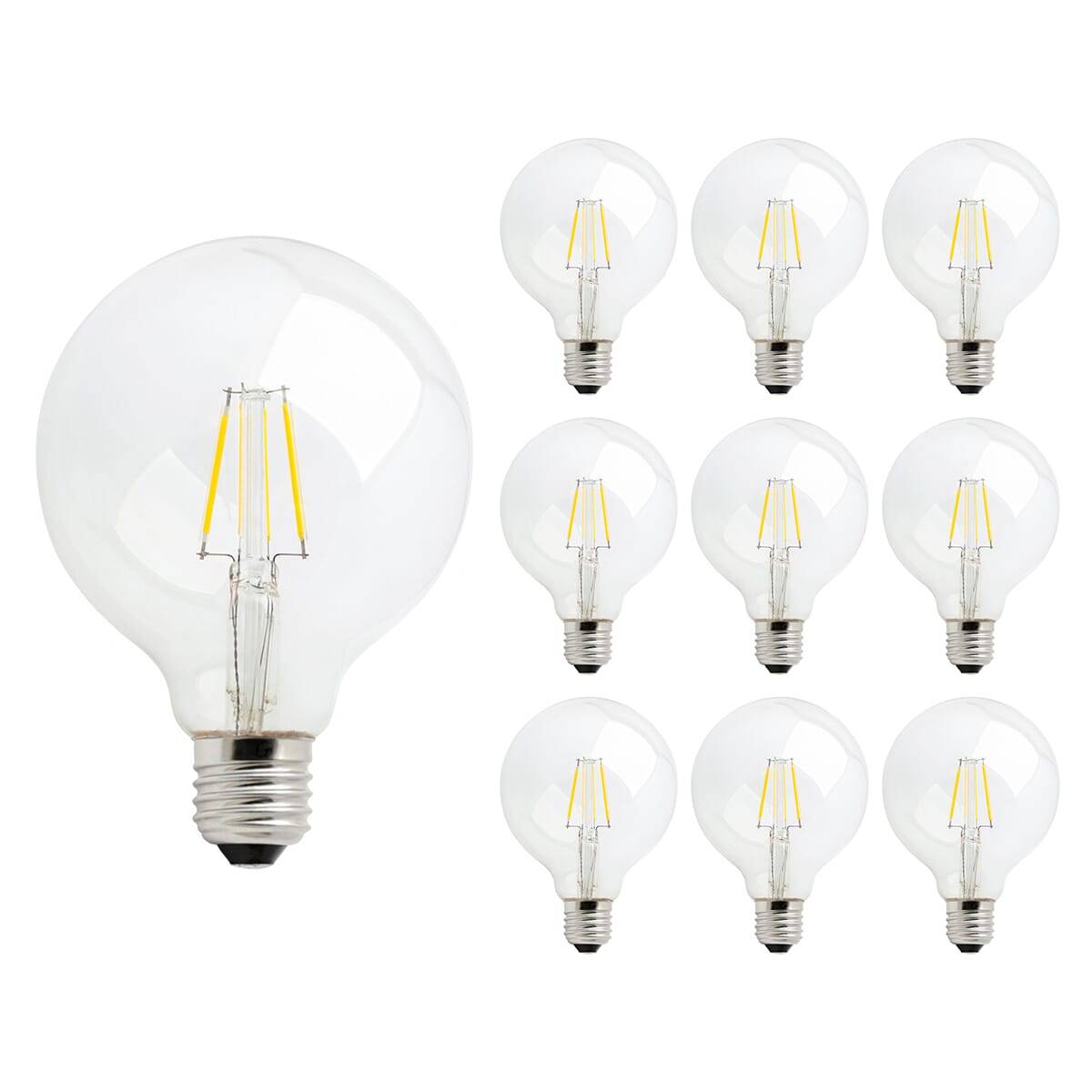 Spectrum LED Globelamp G80 E27 Helder - 4W 450lm 2700K - Warmwit - Vervangt 38W - 10 stuks