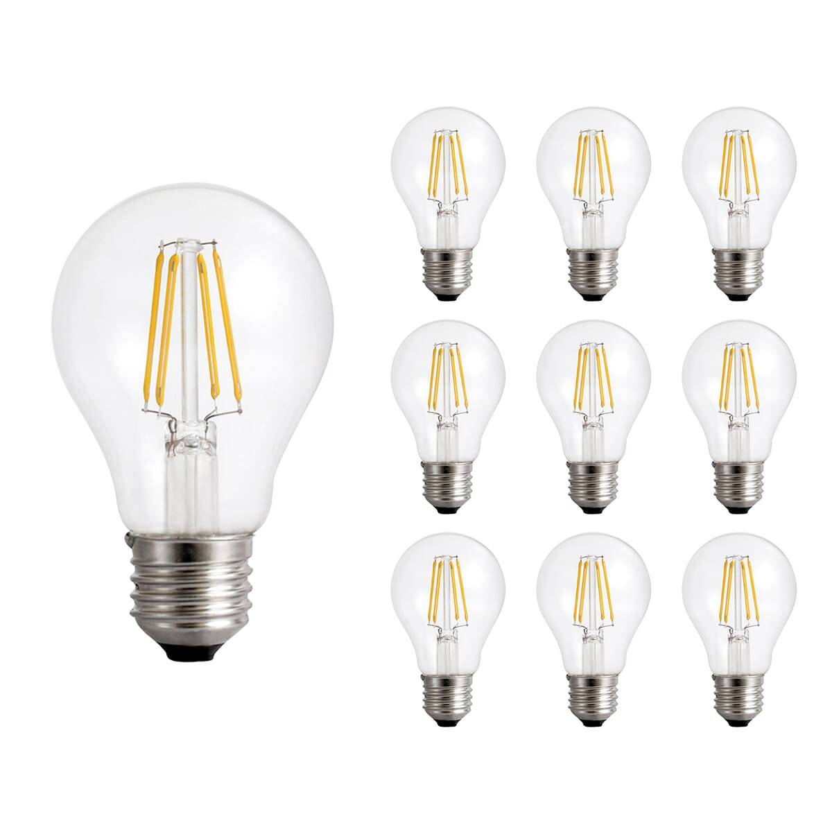 Spectrum LED Peerlamp A60 E27 Helder - 8.5W 1100lm 2700K - Warmwit - Vervangt 75W - 10 stuks