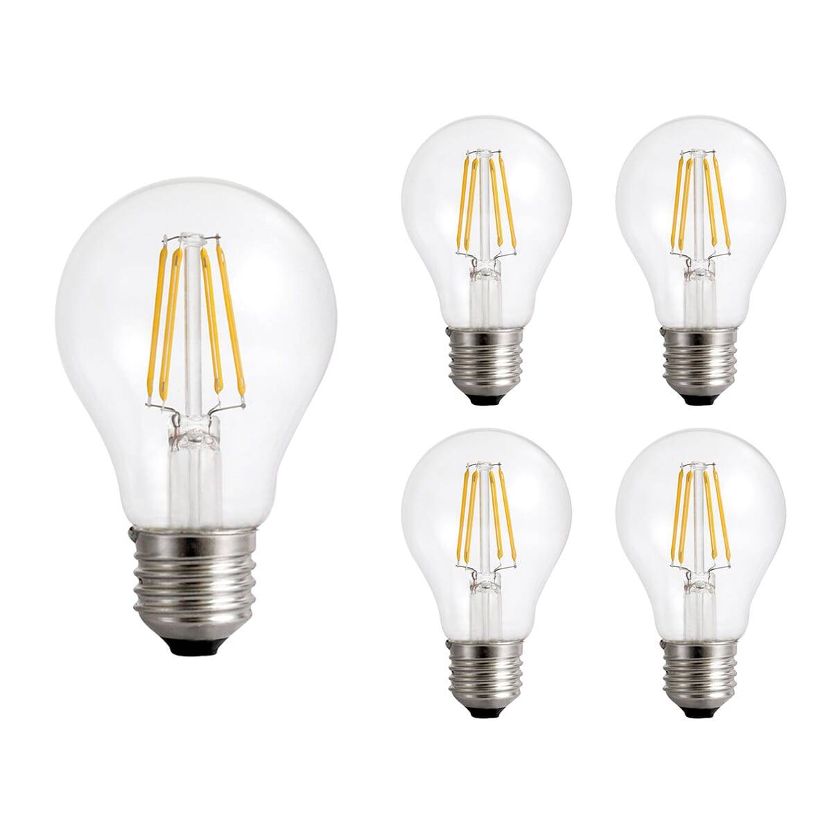 Spectrum LED Peerlamp A60 E27 Helder - 8.5W 1100lm 2700K - Warmwit - Vervangt 75W - 5 stuks
