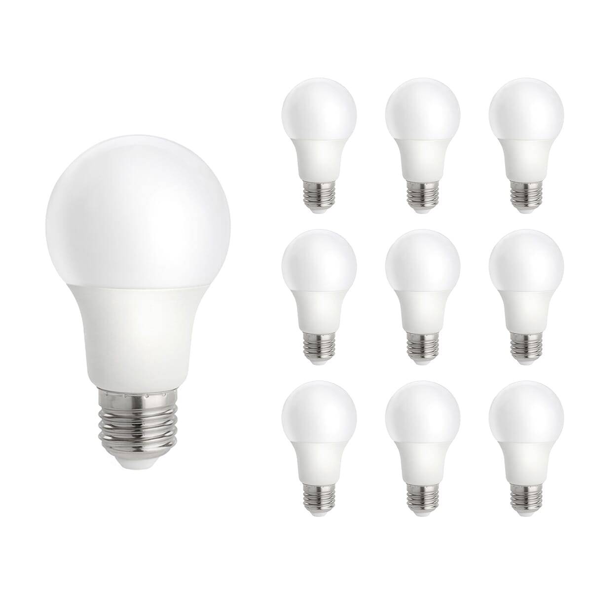Spectrum LED Peerlamp A60 E27 Mat - 9W 820lm 3000K - Warmwit - Vervangt 60W - 10 stuks