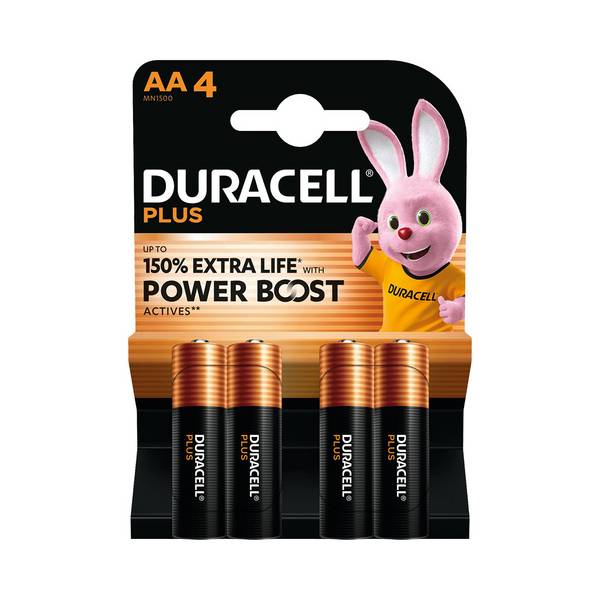 Duracell Plus Power Boost alkaline AA blister 4