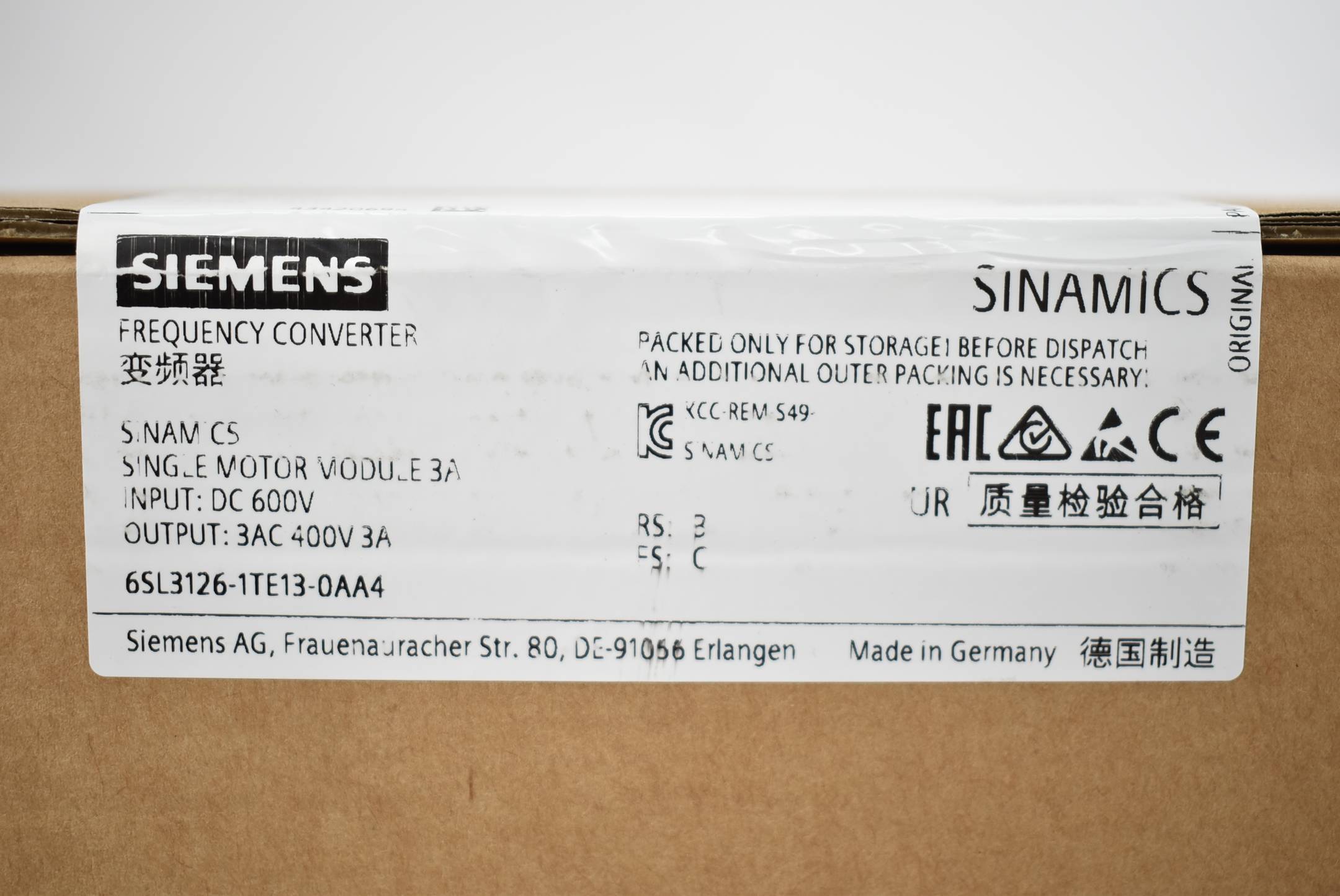 Siemens - 6SL3126-1TE13-0AA4-3
