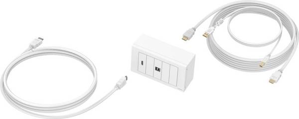 VISION TechConnect Inbouwkit voor Voorpaneel - 5,0 m - Wit - 2 Poorten TC3-PK5M
