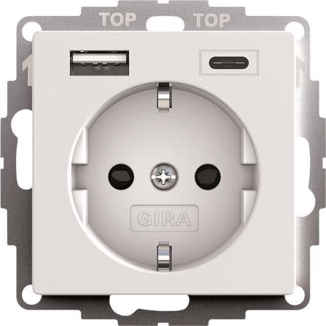 GIRA 245927 SCHUKO USB Voedingsadapter 2f Systeem 55,16A 250V, Safety Plus-0
